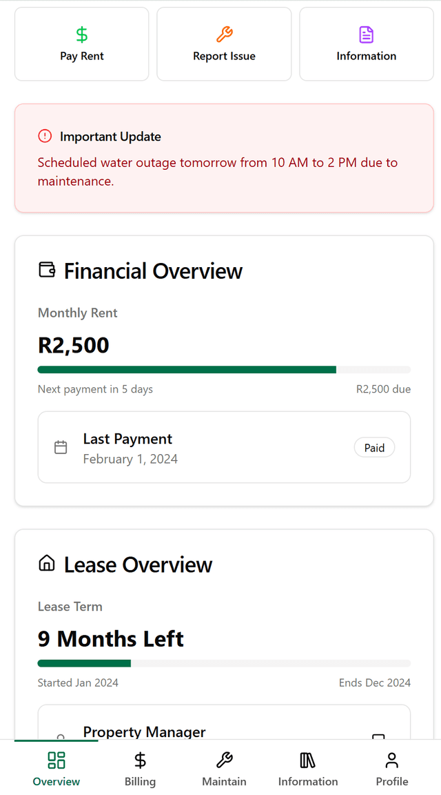 HomeAppX dashboard
